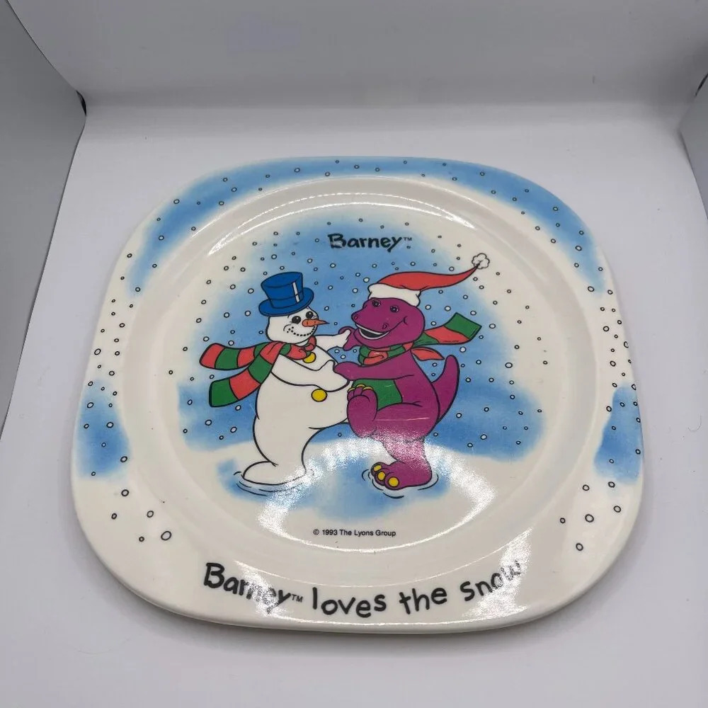 Vintage 1993 Barney Plate